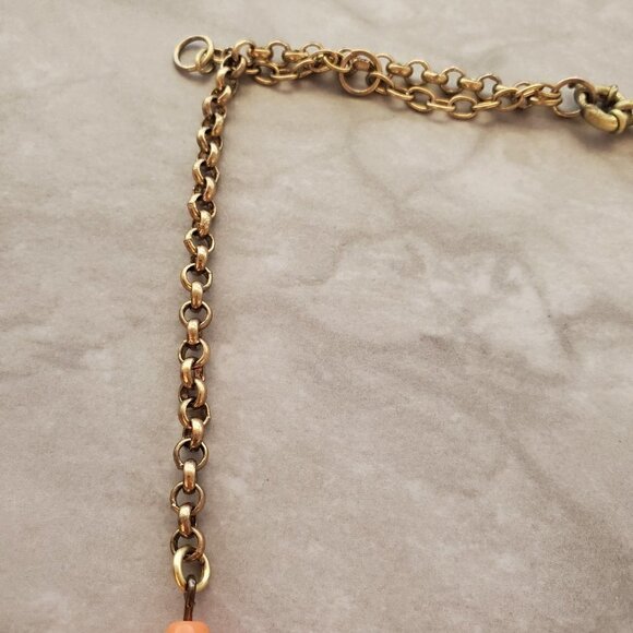 🧡 J.Crew Orange Geometric Beaded Statement Necklace 🧡 - Picture 2 of 15